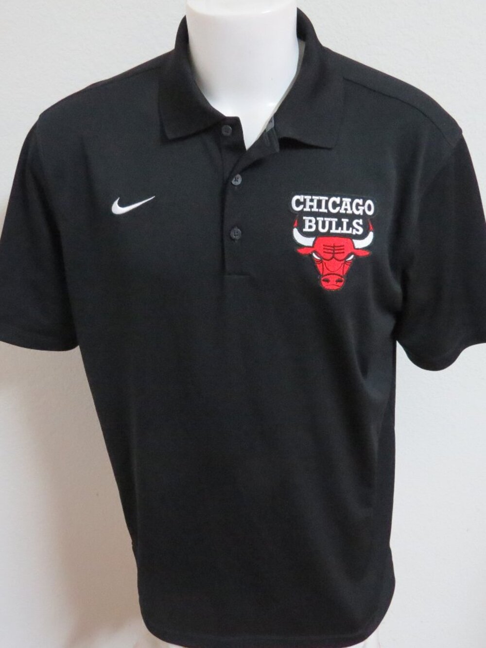 2XL BULLS Black Nike Dri-Fit Men's #33L Polo Shirt